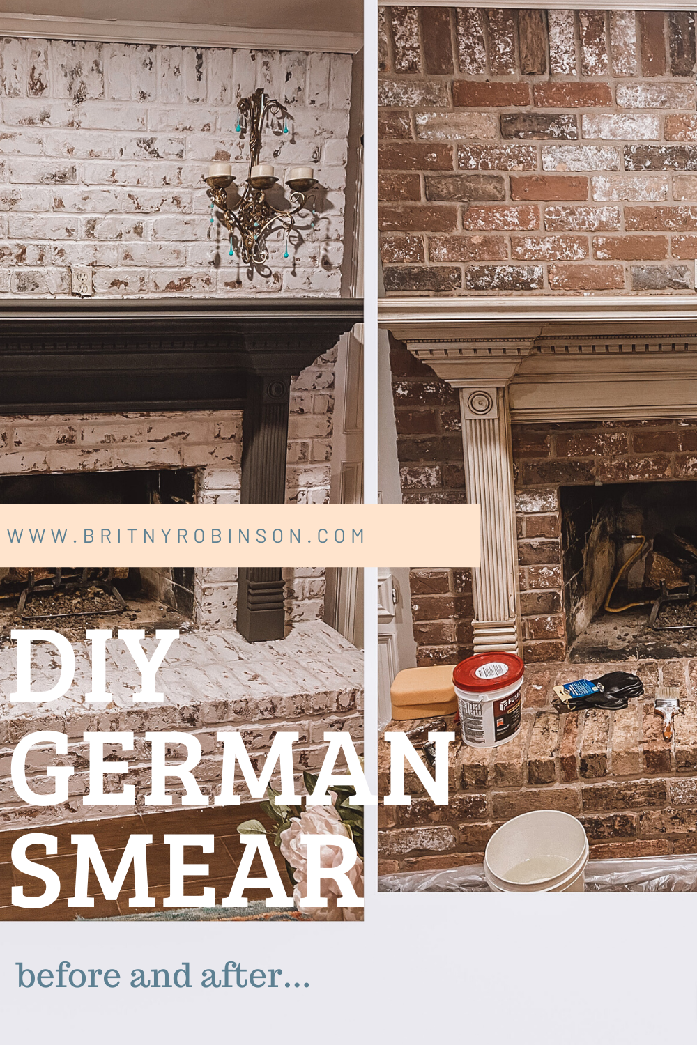 Before &amp; After: How to German Smear Your Mantel DIY